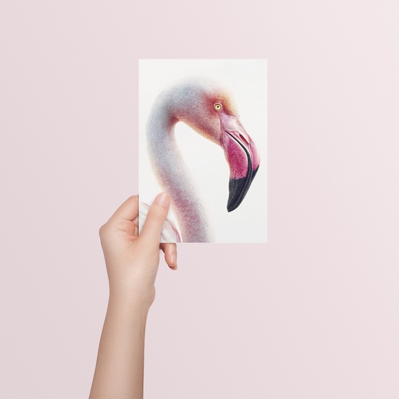 Watercolor Flamingo Wall Art Print, Unframed - Vibrant Tropical Elegance - Picture 5 of 7